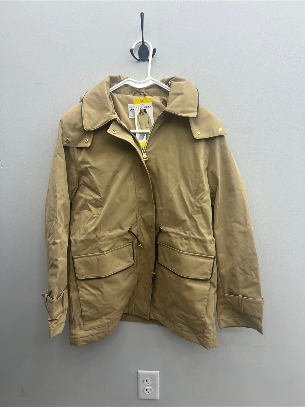 Cole Haan Khaki anorak coat